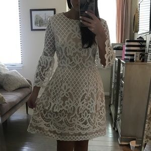 Eliza J Bell Sleeve Fit & Flare Lace Dress